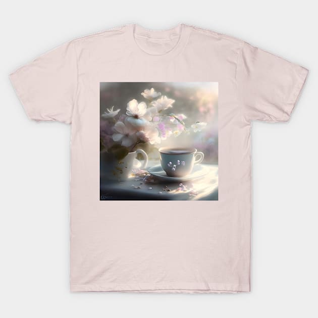 Summer morning cup of coffee (or tea) T-Shirt by Evgeniya